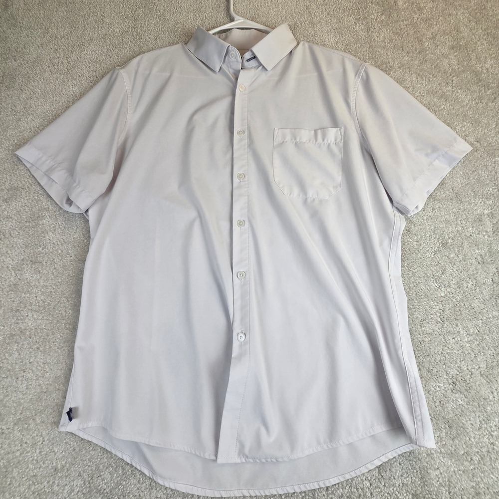 Mizzen+Main Leeward White Button Down Trim Fit Shirt Large Performance